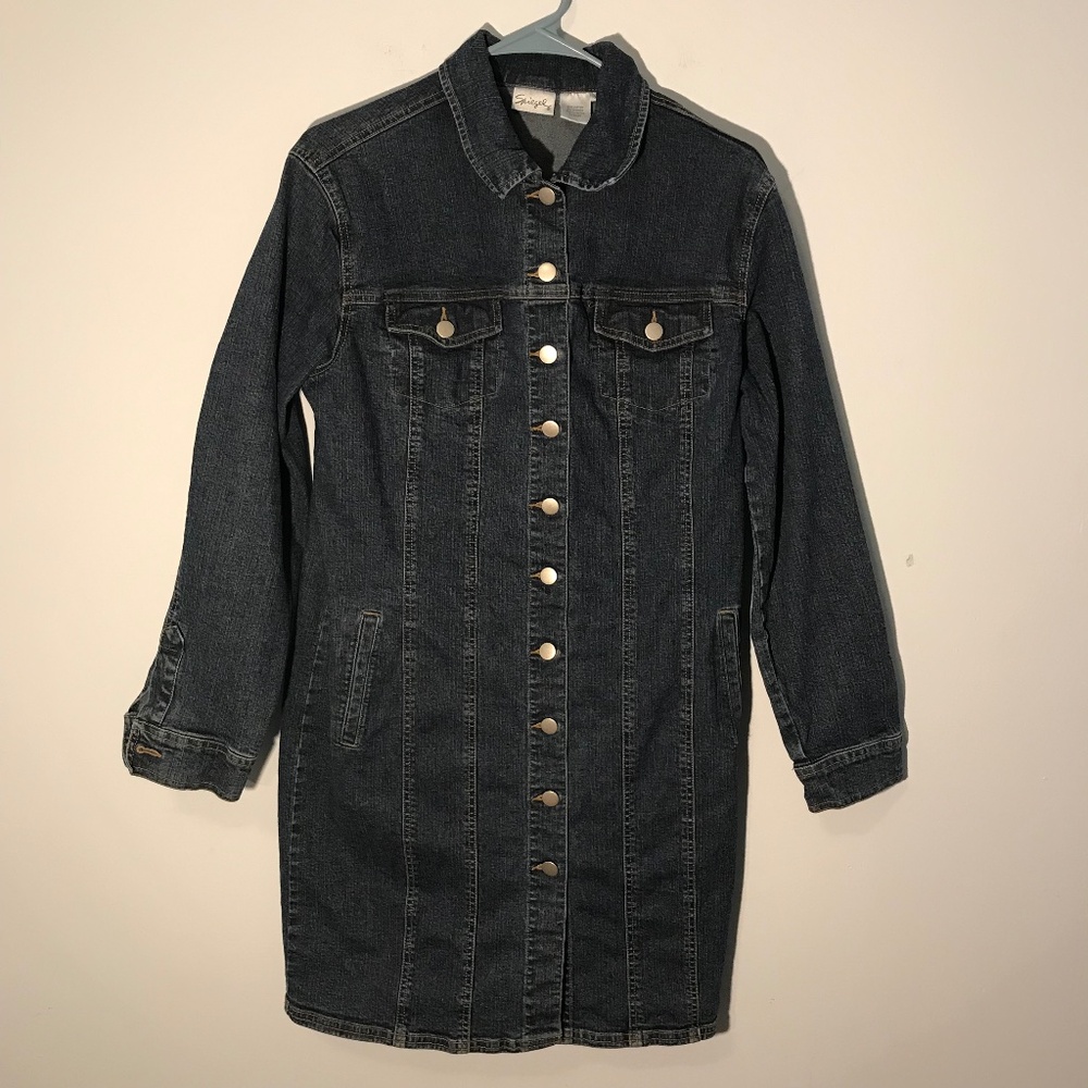 Spiegel Button Jean Dress Jacket Size 10